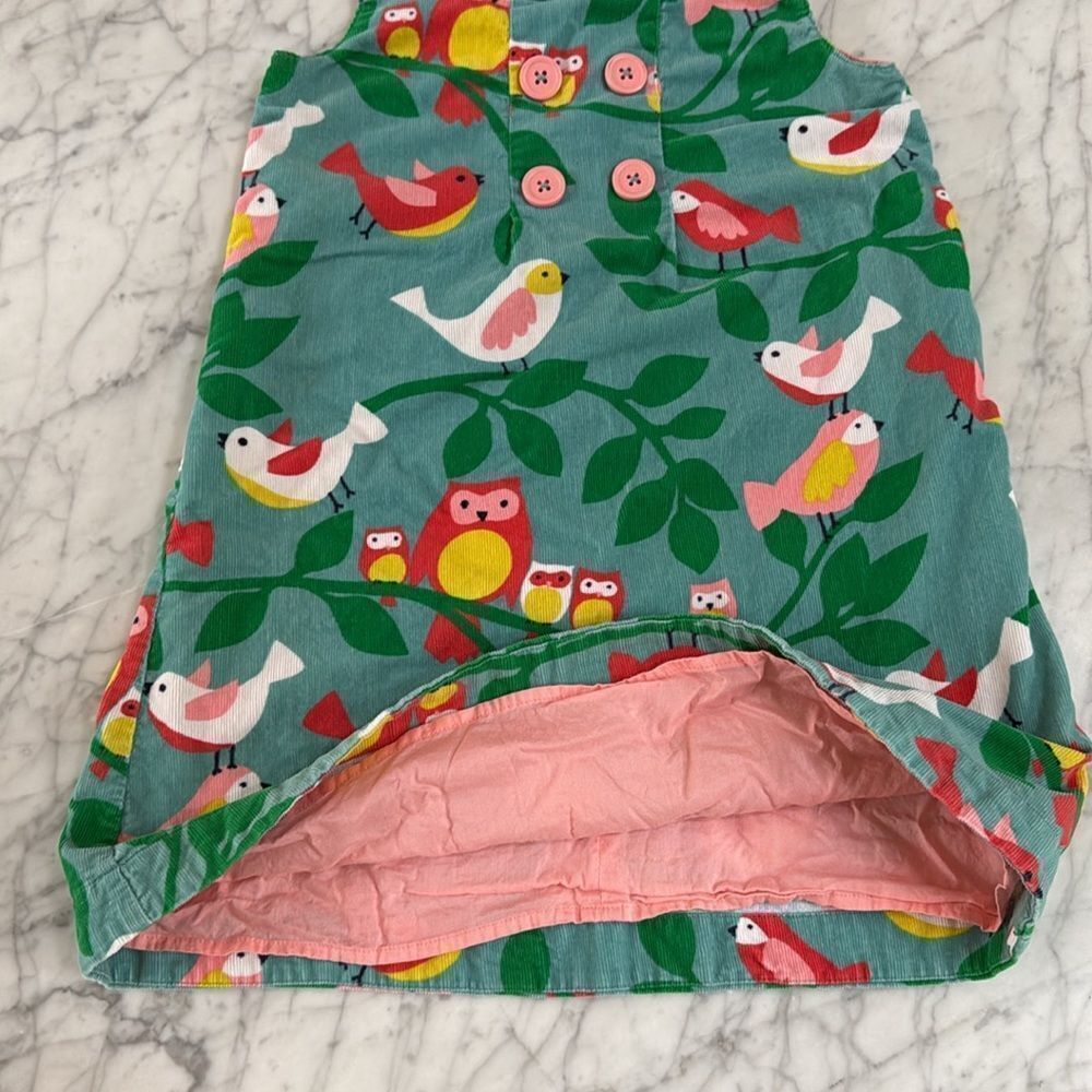 Mini Boden Girls Corduroy Bird Owl Retro Dress Size 7/8 Years - Picture 3 of 6